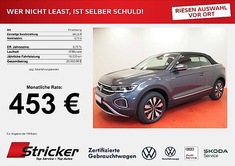 Volkswagen T-Roc Cabriolet MOVE 1,0 l TSI 453,- mtl.  110 PS SHZ RFK GJ-Reifen ACC LED