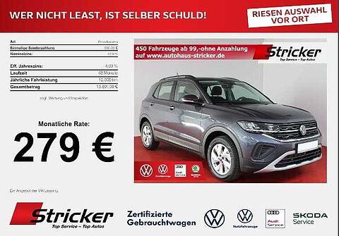 Volkswagen T-Cross Life 1.0 TSI DSG '279,- mtl. RFK AHK GJ-Reifen SHZ App