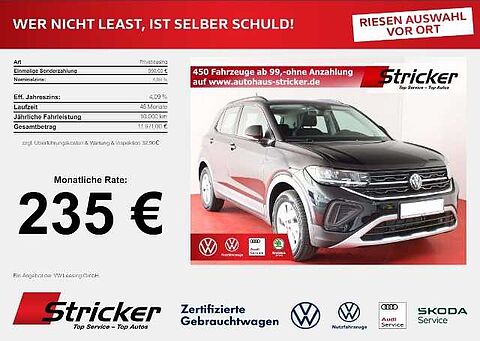 Volkswagen T-Cross Life 1.0 TSI '235,- mtl AHK RFK GJ-Reifen SHZ App