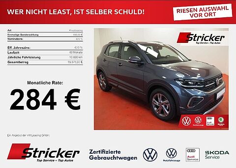 Volkswagen T-Cross R-Line 1.0 TSI DSG '284,- mtl. AHK RFK GJ Reifen KLIMA LED ALU