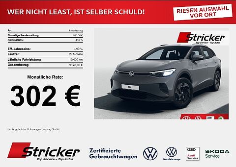 Volkswagen ID.4 Pure 170 PS 52 kWh 302,- mtl. App-Connect LED Verkehrszeichenerkennung