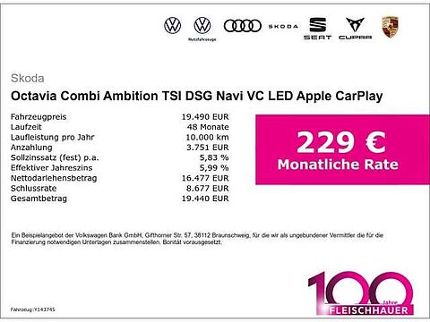 SKODA Octavia Combi Ambition TSI DSG Navi VC LED Apple CarPlay