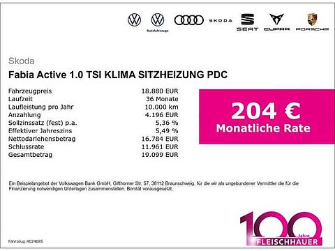 SKODA Fabia Active 1.0 TSI KLIMA SITZHEIZUNG PDC